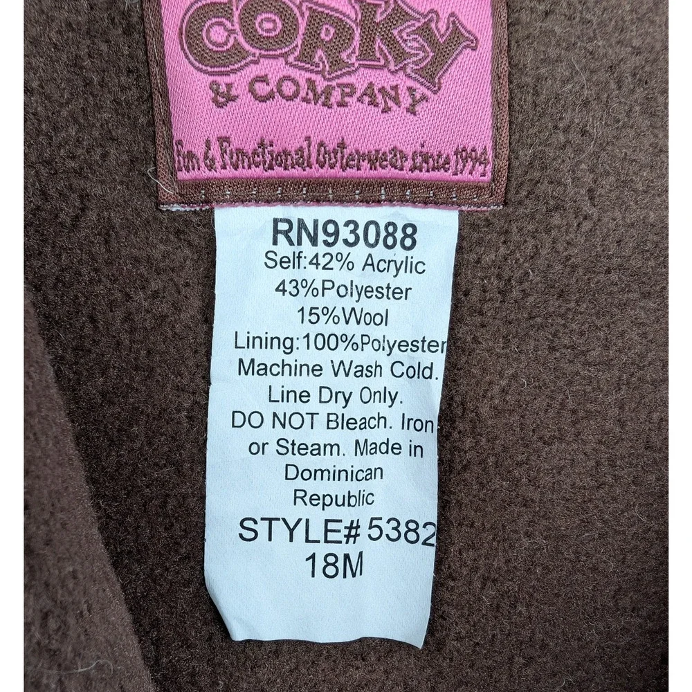 Corky & Company Coat Baby Girls 18M Wool Blend Swing Jacket Retro Avant Garde